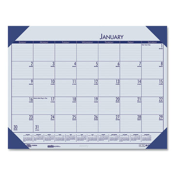 House of Doolittle™ Ecotones Recycled Monthly Desk Pad Calendar, 22 X 17, Ocean Blue Sheets-corners, Black Binding, 12-month (jan-dec): 2022 freeshipping - TVN Wholesale